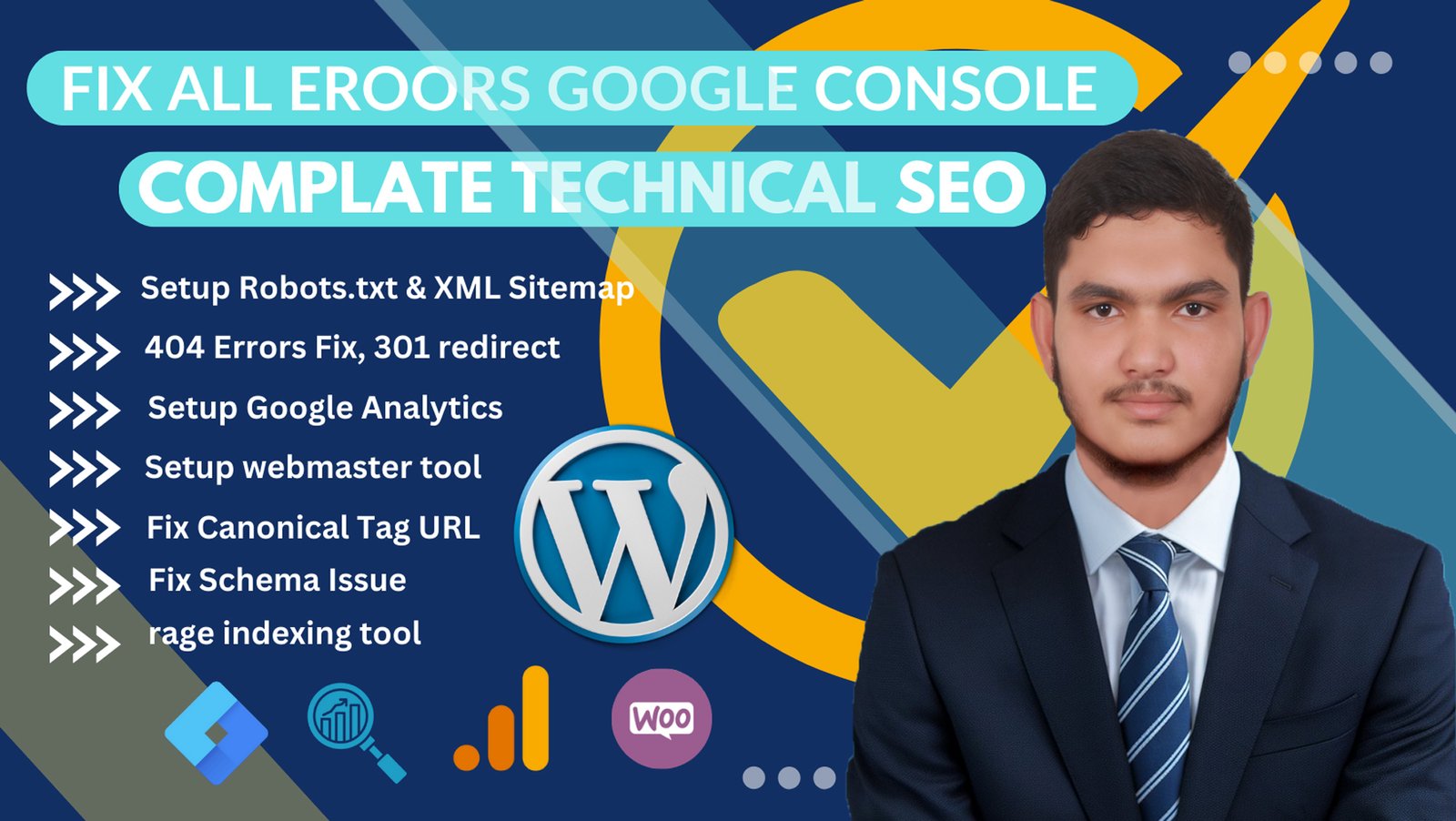 I will fix technical SEO google search console or 404 errors